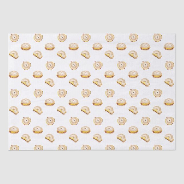 Papier Mousseline Bacon Oeuf et fromage Bagel Petit déjeuner Sandwic (Recto)