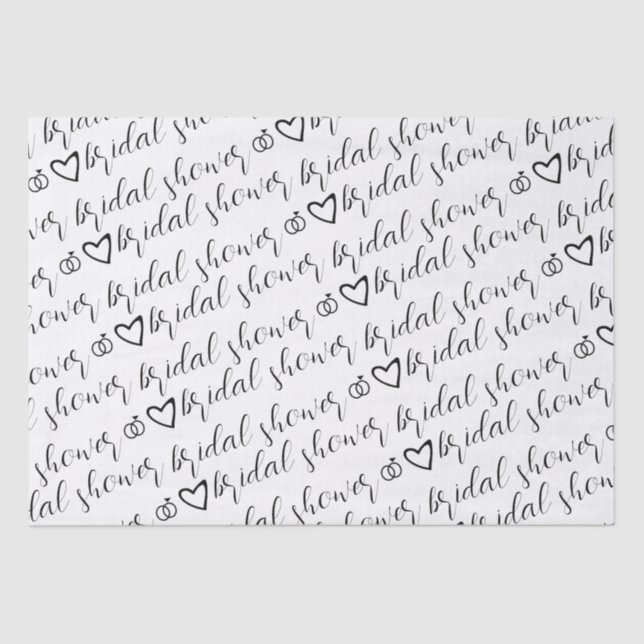 Papier Mousseline Bagues coeurs romantiques motif rose Shower de mar (Recto)