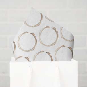 Papier Mousseline Bagues de CAFÉ Blanc Brown Artiste Amusant