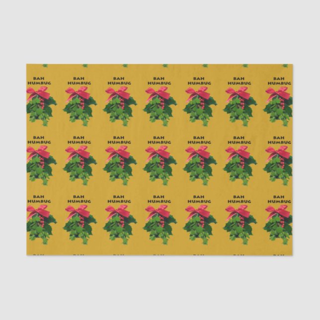 Papier Mousseline Bah Humbug Mistletoe Papier Tissu (Recto)