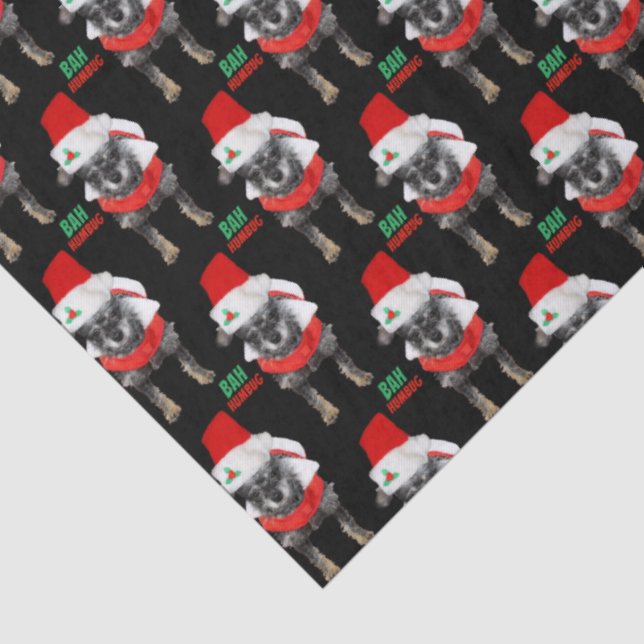 Papier Mousseline Bah Humbug Motif de chien de Noël (Détail)