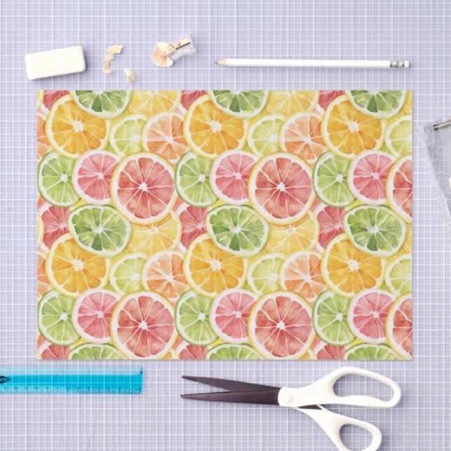 Papier Mousseline Baie Verte Lime Orange Rose Fruité Baby Shower (Artisanat)