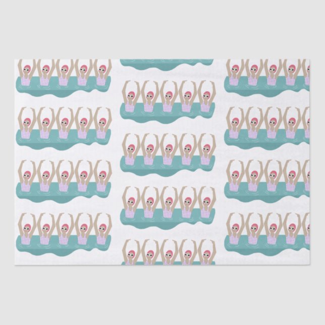 Papier Mousseline Baigneurs artistiques branchés | Cadeau de natatio (Recto)