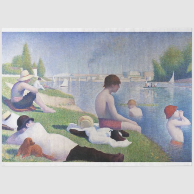 Papier Mousseline Baignoires en Asnières, Seurat (Recto)