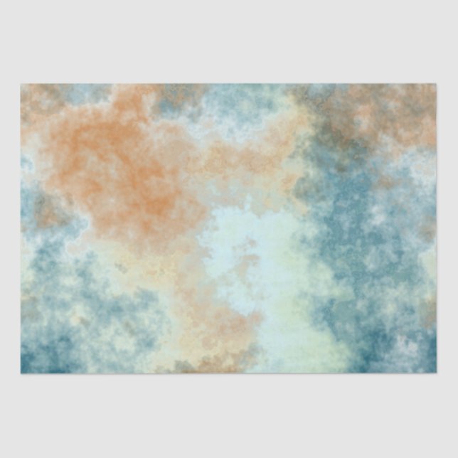 Papier Mousseline Bain Gold et Turquoise (Recto)