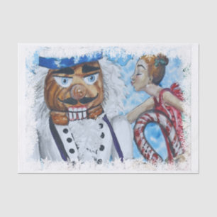 Papier Mousseline Baiser de casse-noix encadré par flocon de neige