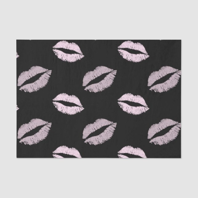 Papier Mousseline Baisers Rose Argenté (Recto)