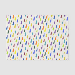 Papier Mousseline Baisses colorées de pluie. Motif de goutte de