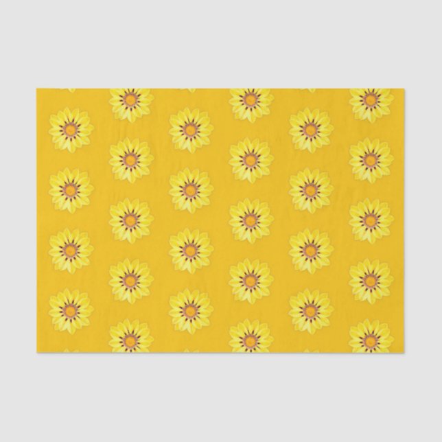 Papier Mousseline Baisson africain / Gazania, Jaune de moutarde (Recto)
