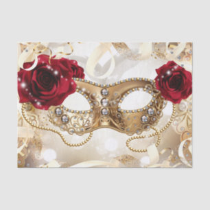 Papier Mousseline Bal de masque d'anniversaire Cream Gold