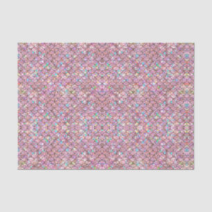 Papier Mousseline Balances de poissons de sirènes roses Holographiqu