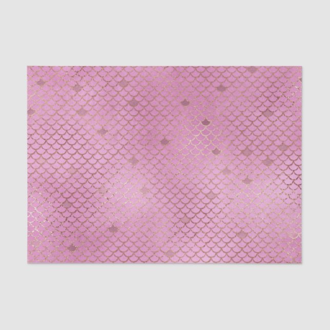 Papier Mousseline Balances de sirène rose mignonne pour une fête d'a (Recto)