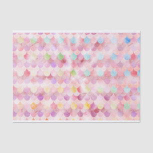 Papier Mousseline Balances de sirène rose Motif de balances de poiss