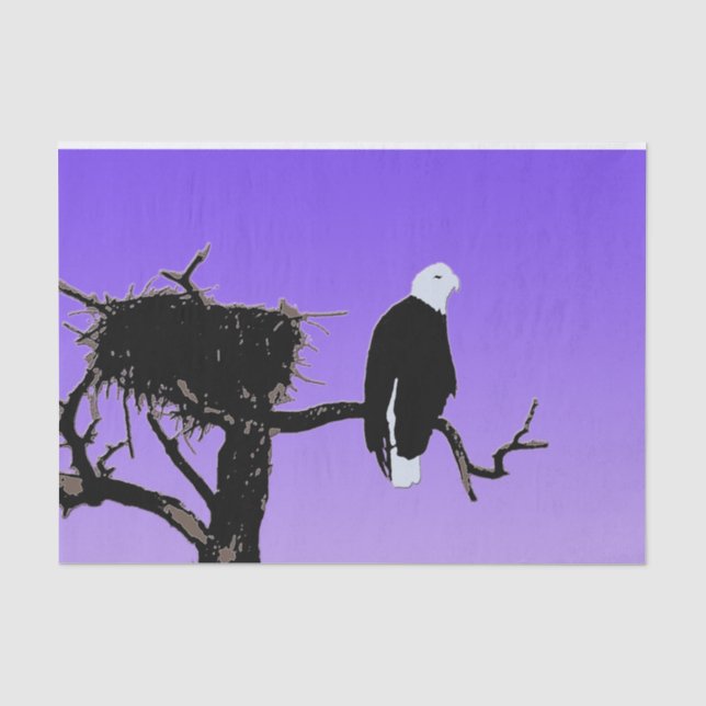 Papier Mousseline Bald Eagle at Sunset - Art original de la faune (Recto)