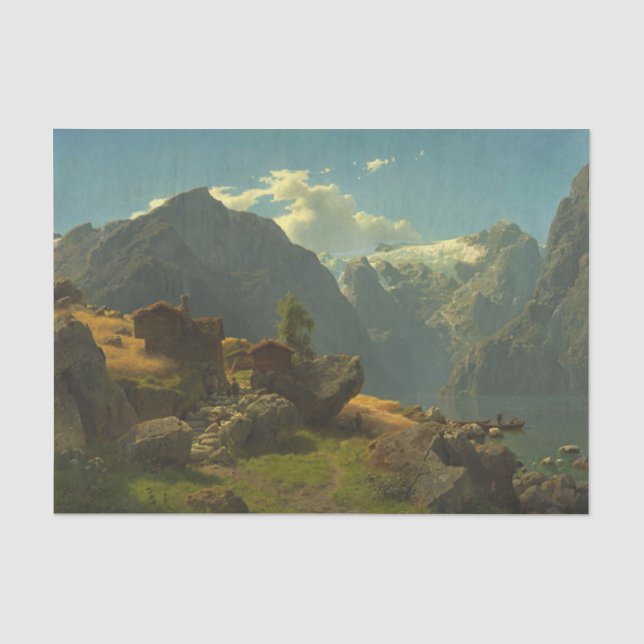Papier Mousseline Bale beach, Hans Fredrik Gude (Recto)