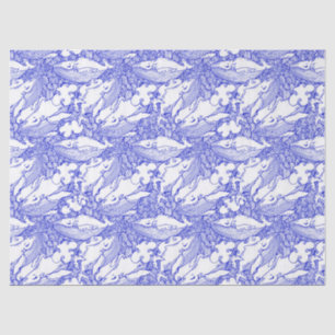 Papier Mousseline Baleine à bosse Bleue Et Blanche
