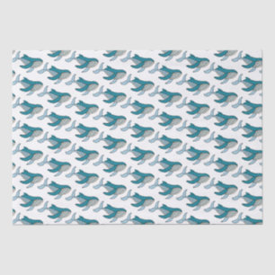 Papier Mousseline Baleine bleue motif mignon pour enfants