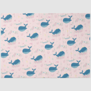 Papier Mousseline Baleine florale personnalisée en Whimsical