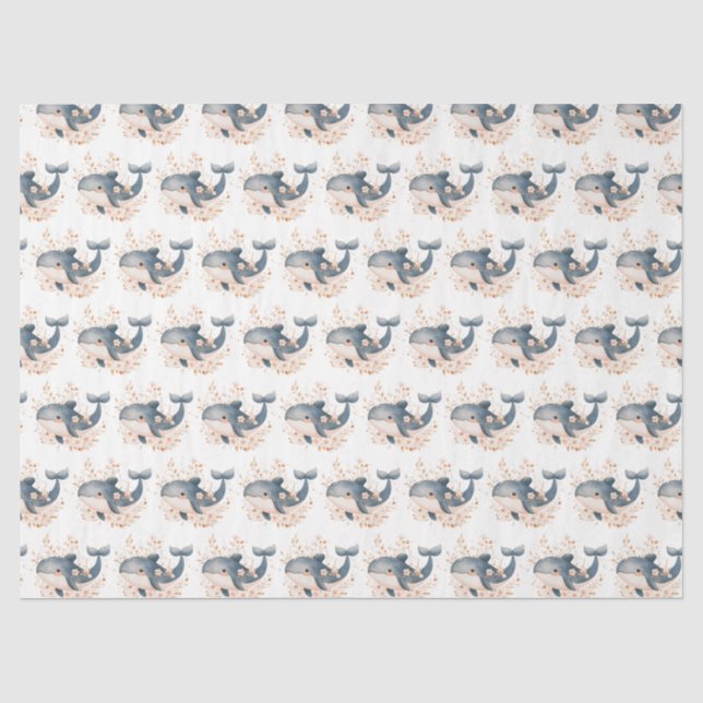 Papier Mousseline Baleine Mignonne (Recto)