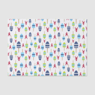 Papier Mousseline Balise nautique et homard de thème décorés d'un