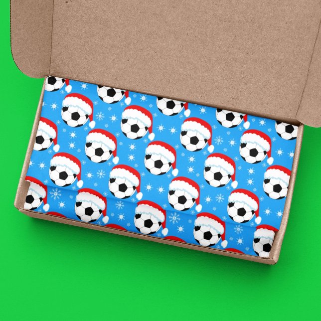 Papier Mousseline Balle de football portant Père Noël Casquette et f (Créateur téléchargé)