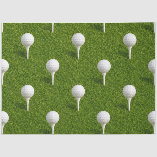 Papier Mousseline Balle de golf sur fond d'herbe verte (Recto)
