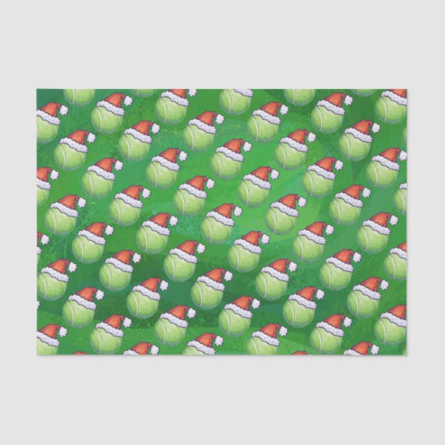 Papier Mousseline Balle de tennis verte dans le motif de casquette (Recto)