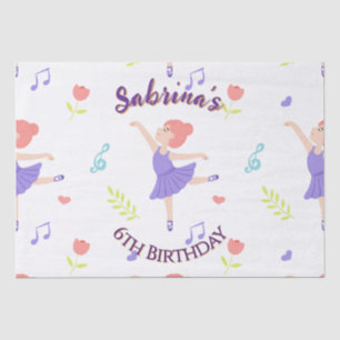 Papier Mousseline Ballerina colorée Motif d'anniversaire des filles