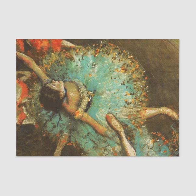 Papier Mousseline Ballerina Dance Green Dancer Edger Degas Peinture (Recto)