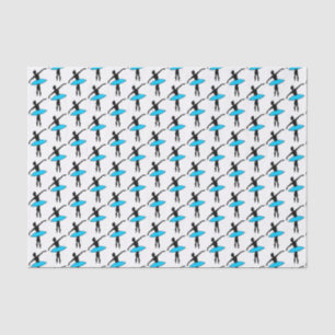 Papier Mousseline Ballerina Neon Danseur de ballet Silhouette Aqua B