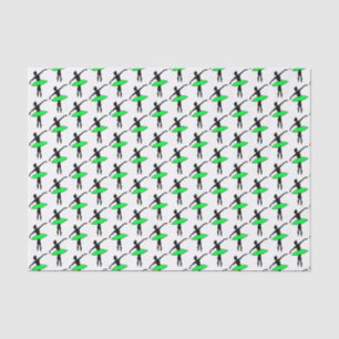 Papier Mousseline Ballerina Neon Danseur de ballet Silhouette Green