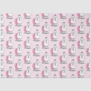 Papier Mousseline Ballerina Princess Poodle Dog (blanc)