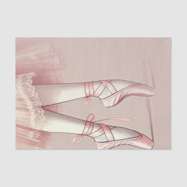 Papier Mousseline Ballerina rose orteils pointus fête d'anniversaire (Recto)