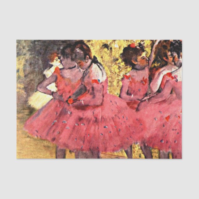 Papier Mousseline Ballerinas - Danseurs roses, art de Degas (Recto)