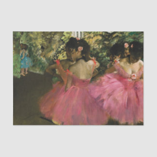 Papier Mousseline Ballerinas en rose par Edgar Degas