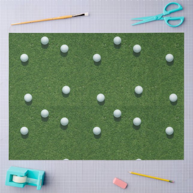 Papier Mousseline Balles de golf sur fond d'herbe verte (Artisanat)