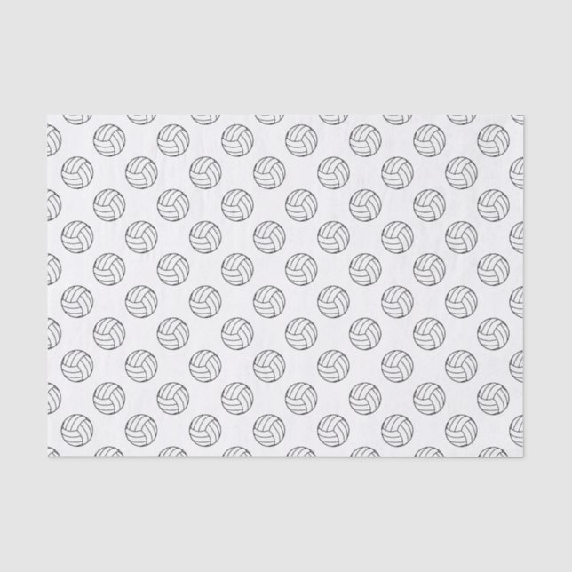 Papier Mousseline Balles de volley-ball noir/blanc, blanches (Recto)