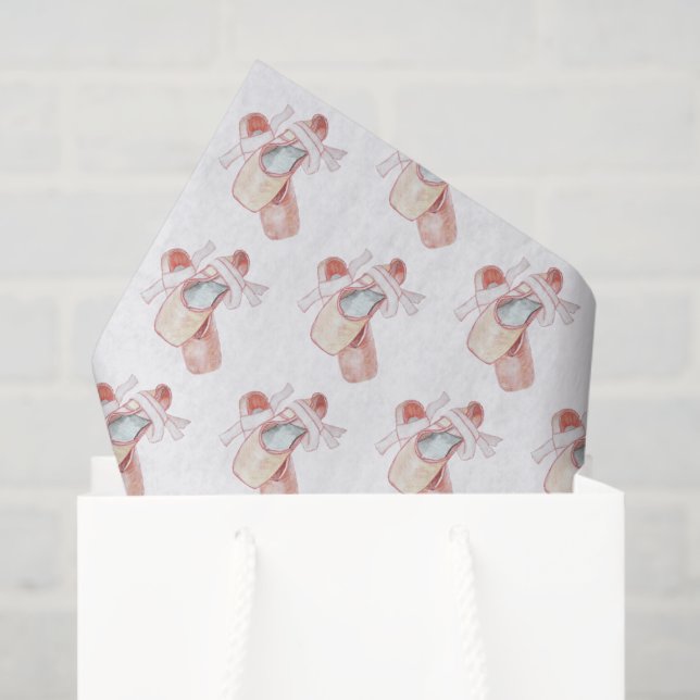 Papier Mousseline Ballet Toe Chaussures Art Dancer Pink (Sac cadeau)