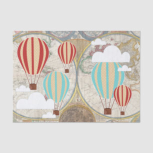 Papier Mousseline Ballon à air et nuages chaud d'explorateur du