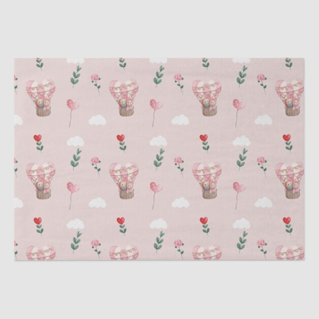 Papier Mousseline Ballons cadeau Ours en peluche mignon Saint Valent (Recto)