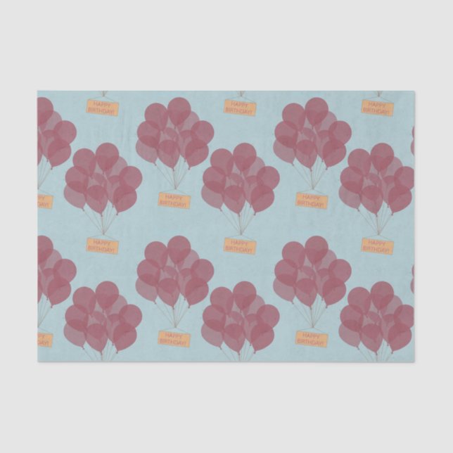 Papier Mousseline Ballons d'anniversaire heureux (Recto)