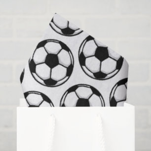 Papier Mousseline Ballons de football blanc Black Sports Équipe Anni