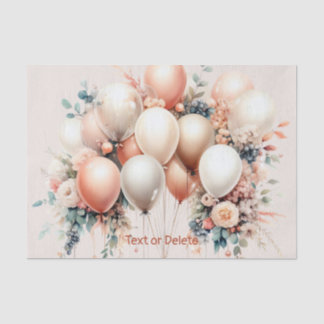 Papier Mousseline Ballons floraux de Pêche blanche colorée Élégante