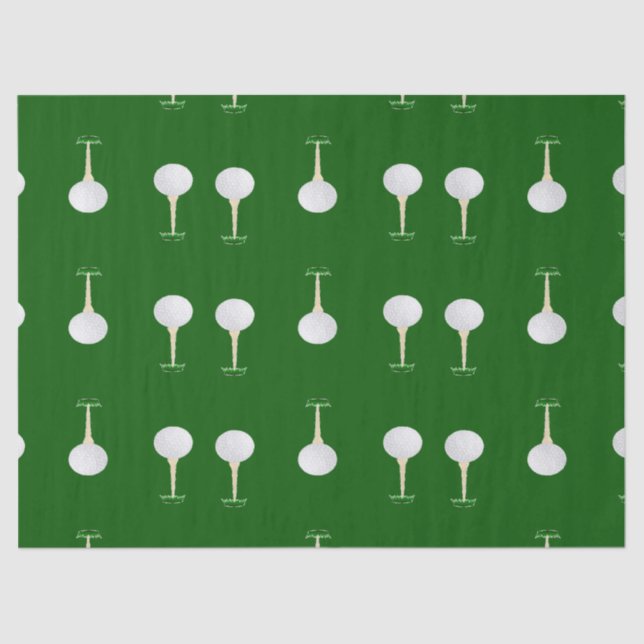 Papier Mousseline Bals de golf en motif vert (Recto)