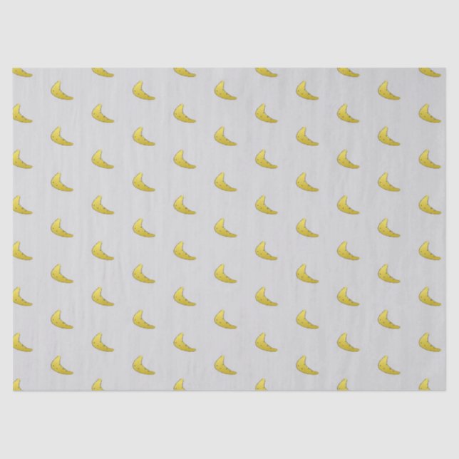 Papier Mousseline Banane motif sur gris (Recto)