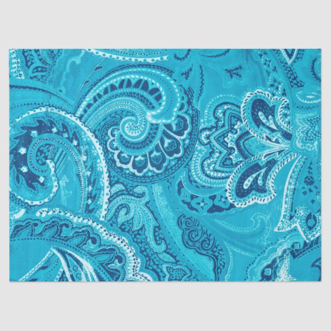 Papier Mousseline Bandanna chic turquoise de Paisley de hippie de (Recto)
