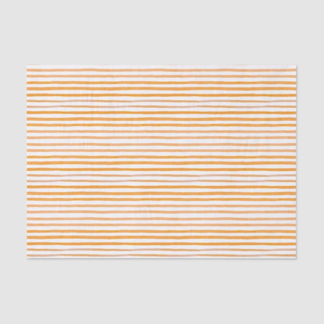 Papier Mousseline Bande d'aquarelle orange et blanche (Recto)