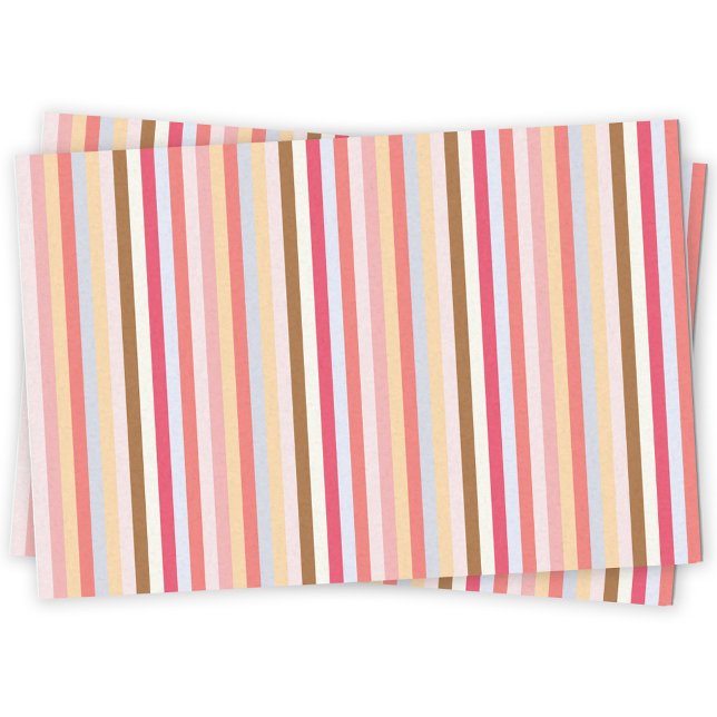 Papier Mousseline Bande de bonbons Pastel moderne (Pastel candy striped tissue paper)