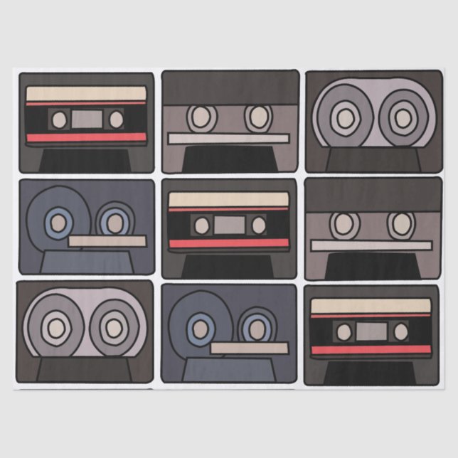 Papier Mousseline Bande de cassette fête d'anniversaire (Recto)