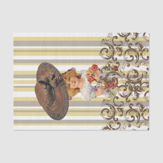 Papier Mousseline Bande de papier tissu Vintage (Recto)